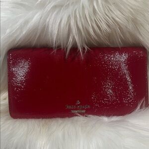 kate spade Red Patent Leather Continental Wallet